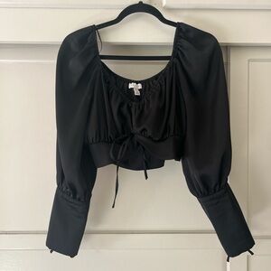 Topshop black saucy crop too